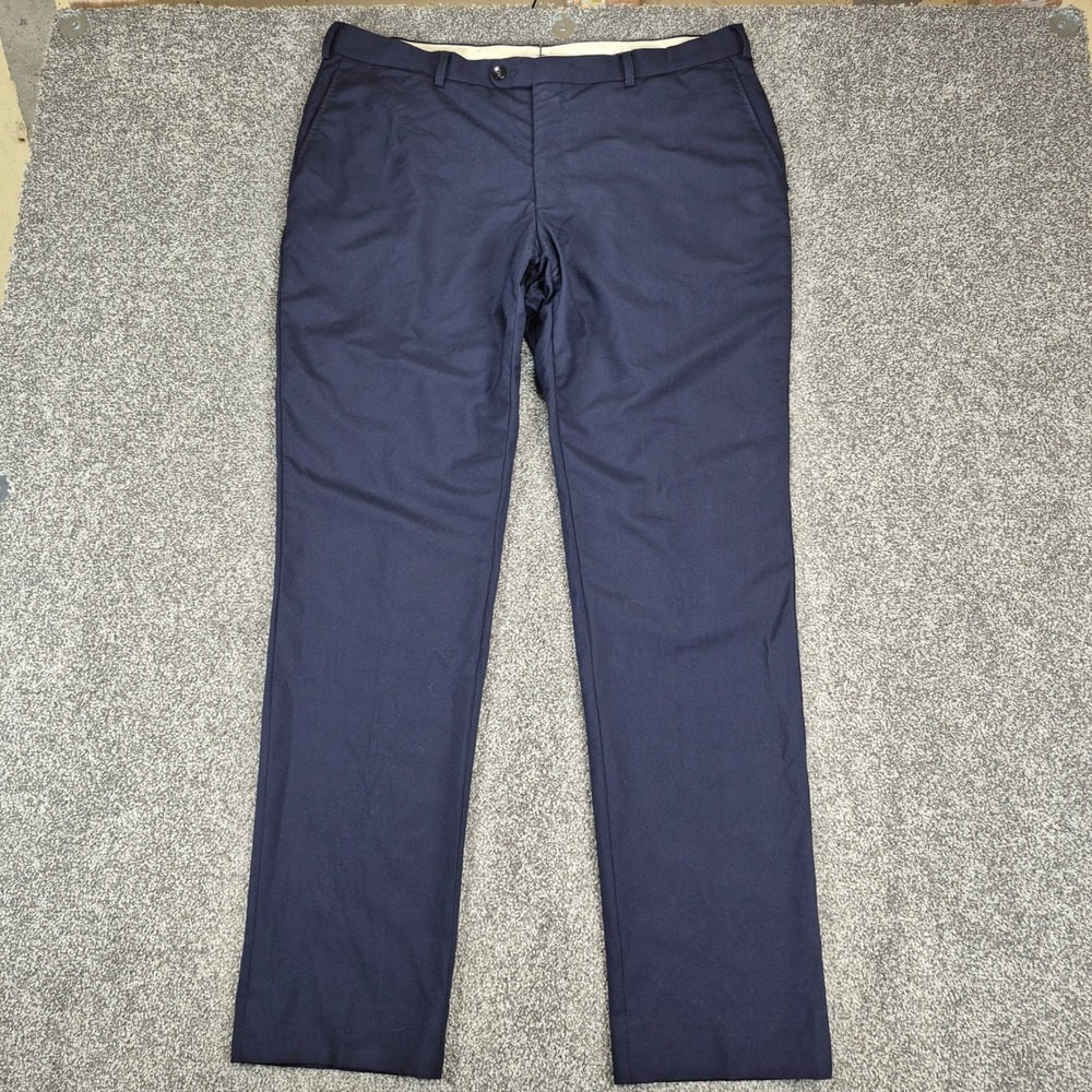 Suitsupply Soho Turn-Up Pants Mens 38x33 Navy Blue Vitale Barberis Canonico Wool